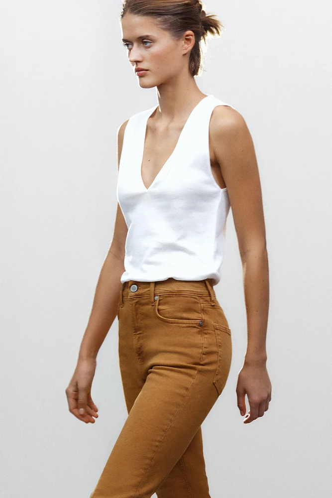 ZW COLLECTION HIGH RISE BOOTCUT CROPPED JEANS