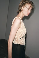 ROBE EN MATIÈRES VARIÉES STRUCTURE FANTAISIE