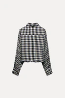 EMBROIDERED EYELET CHECK SHIRT