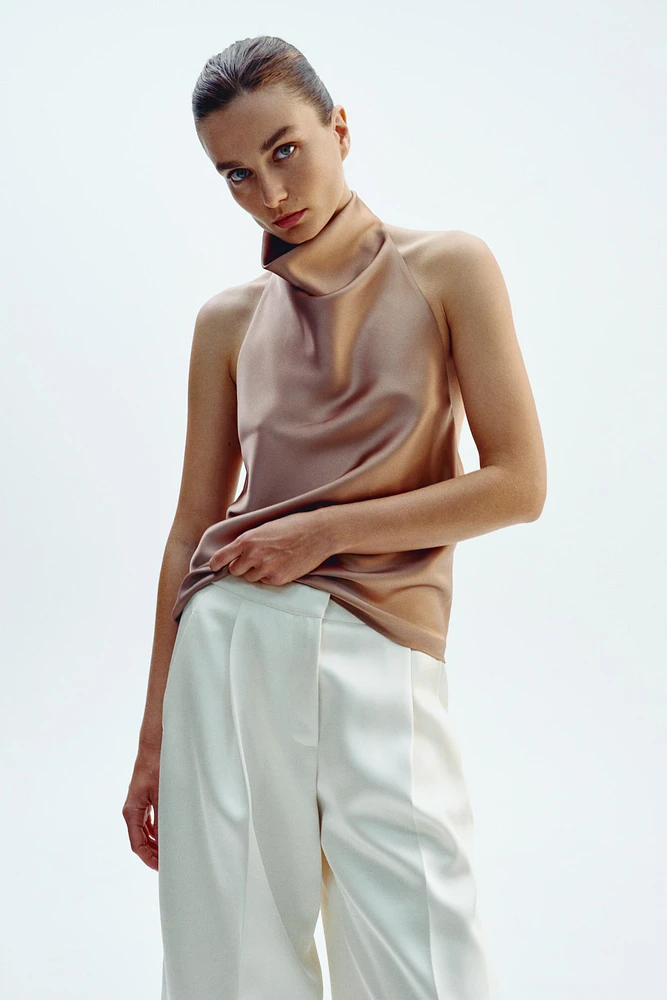 TOP HALTER SATIN