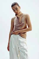 TOP HALTER SATIN