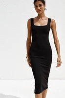 STRETCH SQUARE NECK DRESS