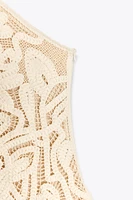 EMBROIDERED HALTER DRESS
