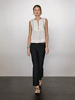 Blouse 100 % lin avec coutures