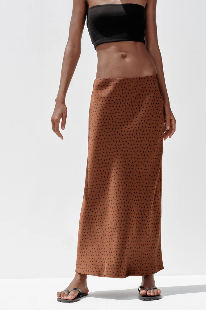 SATIN MIDI SKIRT