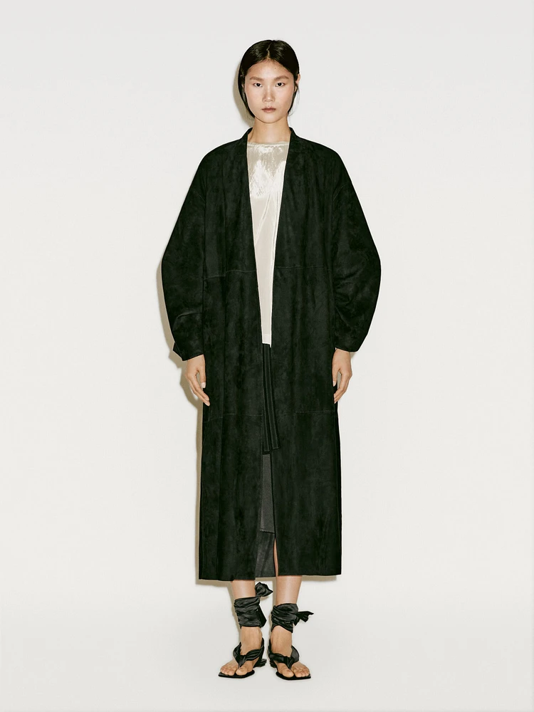 Kimono long en cuir et daim - Limited Edition