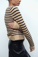 STRIPED KNIT CARDIGAN