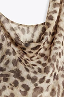 PRINTED TULLE SCARF BODYSUIT