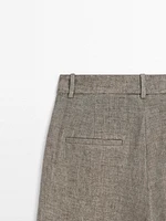 Pantalon à double pince 100 % lin