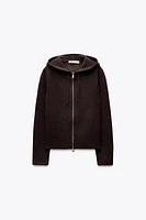 SWEAT À CAPUCHE EN MAILLE LISSE