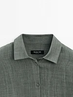 Flowing maltinto ramie blend shirt