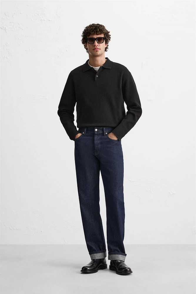 VISCOSE BLEND KNIT POLO SHIRT