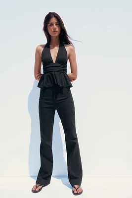 RUFFLED HALTER TOP