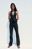 RUFFLED HALTER TOP