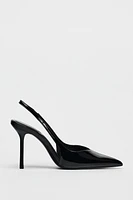 PATENT SLINGBACK PUMPS