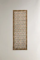 FLORAL PRINT BLOCK AREA RUG