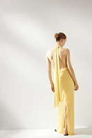OPEN BACK HALTER LONG DRESS