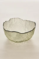 GLASS BOWL WITH RAISED DESIGN