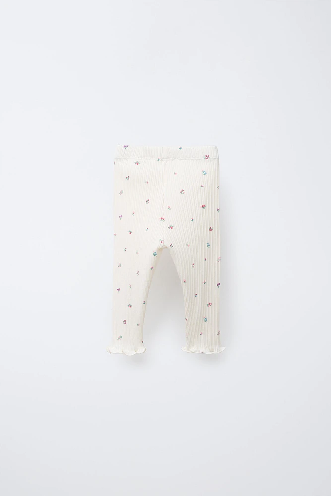 LEGGING RIB FLEURS