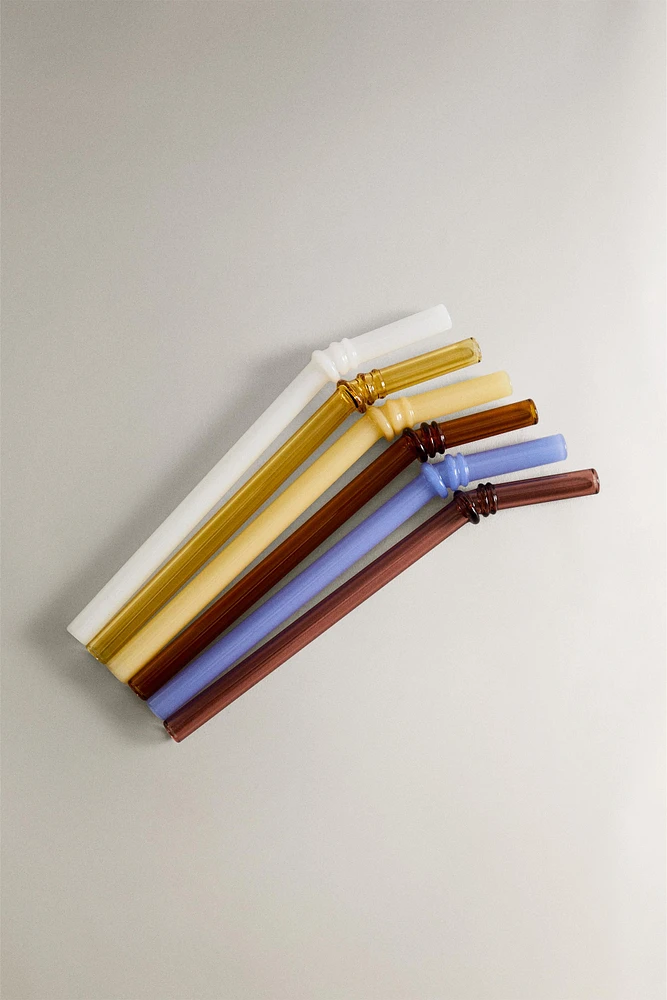 SET OF BOROSILICATE GLASS STRAWS