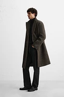 DOUBLE-BREASTED HERRINGBONE COAT