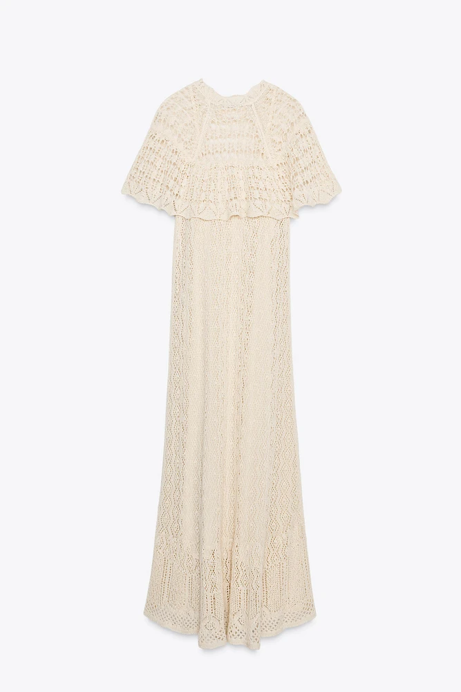 ROBE LONGUE EN MAILLE POINTELLE