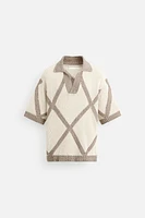 POLO EN MAILLE JACQUARD LOSANGES