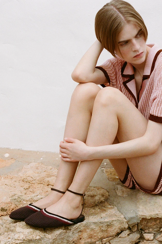 BRAIDED UPPER SLINGBACK BALLET FLATS