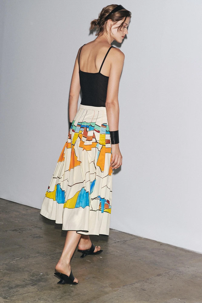 ZW COLLECTION PRINTED PLEATED SKIRT