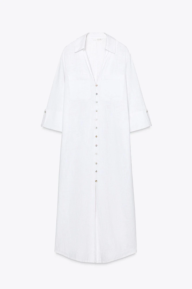 ROBE CHEMISE EN LIN