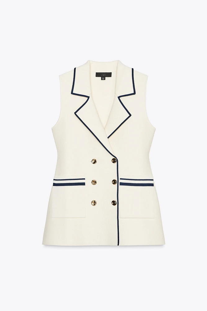 GILET EN MAILLE LISERÉS