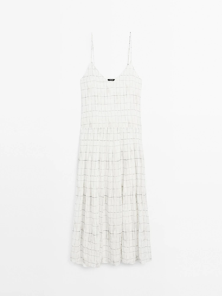 Robe midi ample à carreaux