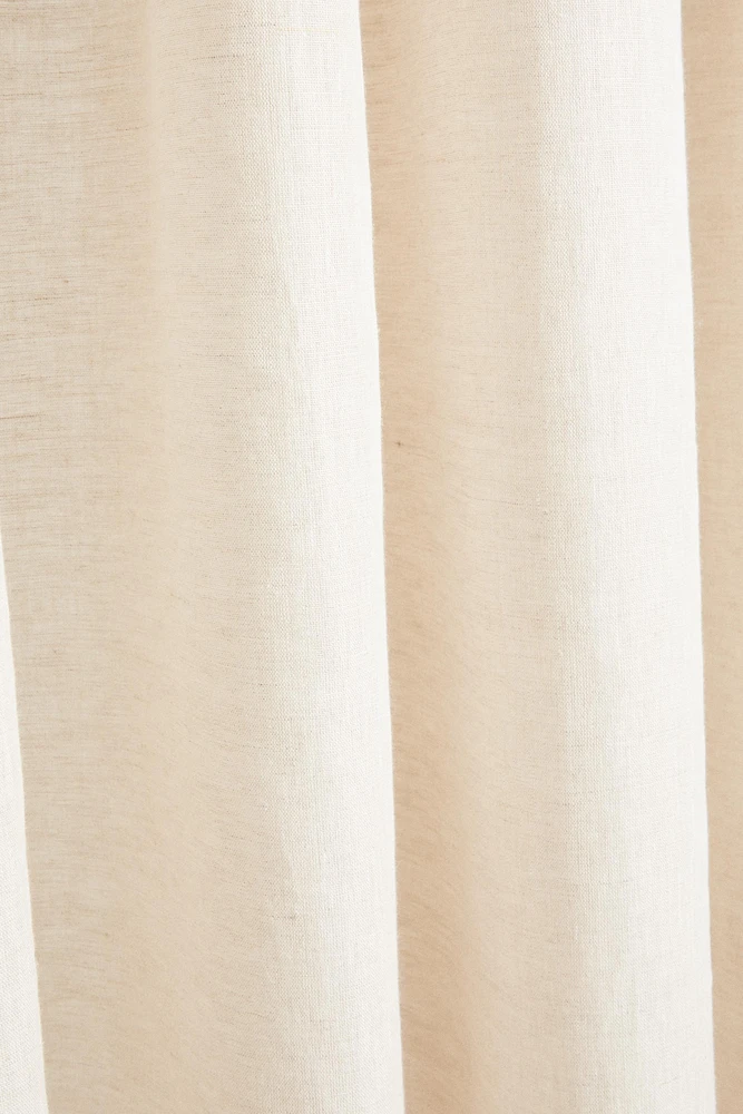 MEDIUM OPACITY DOUBLE-WIDE LINEN CURTAIN