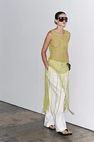 TOP EN MAILLE ET CROCHET À FRANGES
