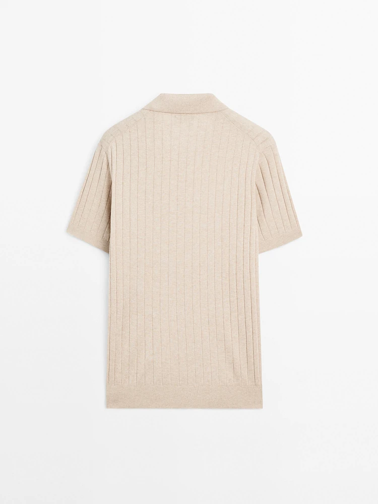 Polo en maille côtelée