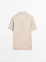 Polo en maille côtelée