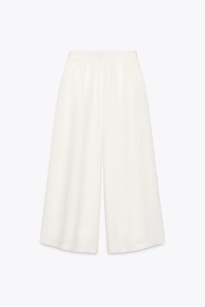 PLEATED WIDE LEG PANTS