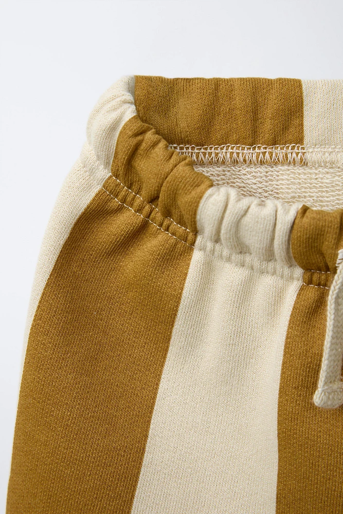 EMBROIDERED TEXT STRIPED SHORTS