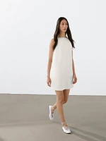 Flowing linen blend mini dress
