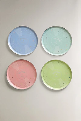 CHILDREN’S SET OF VINYL RECORD PAPER PLATES (SET OF 4)