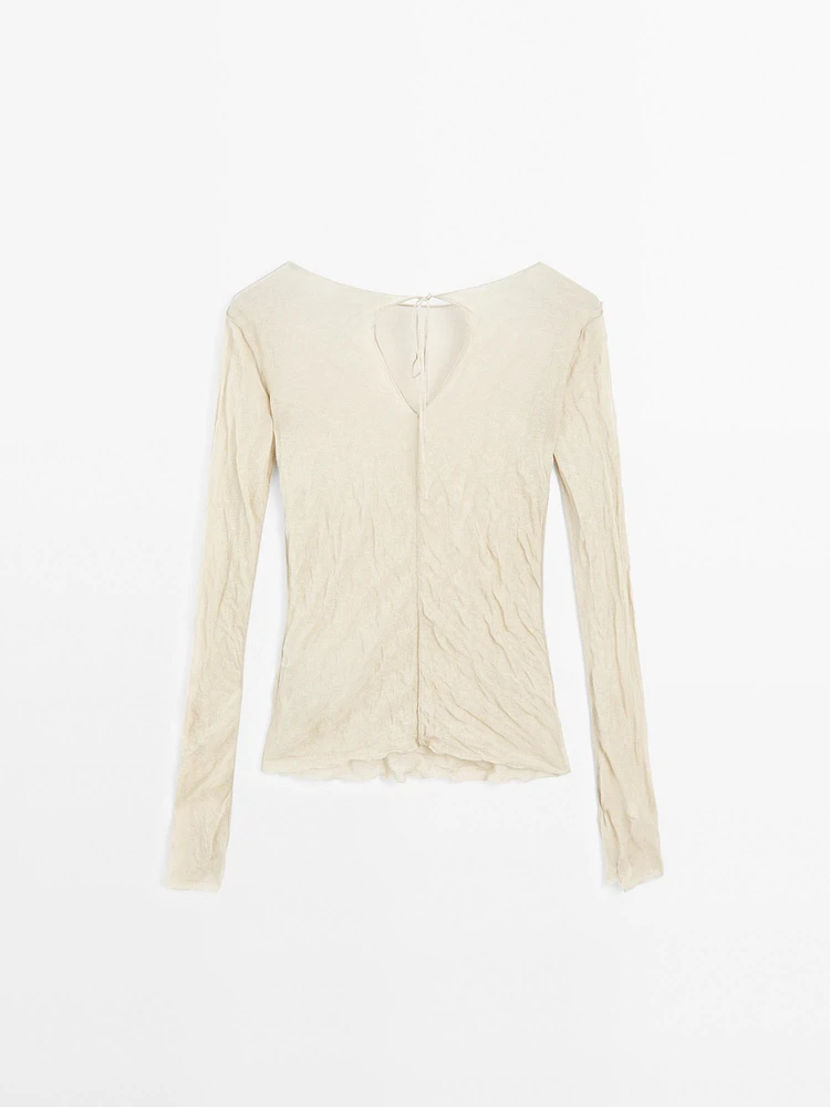 T-shirt manches longues effet froissé