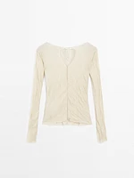 T-shirt manches longues effet froissé