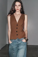 ZW COLLECTION LINEN BLEND VOLUME VEST