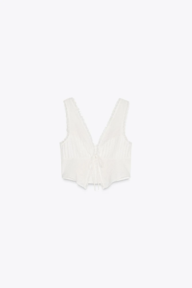 PLUMETI TIE CROP TOP