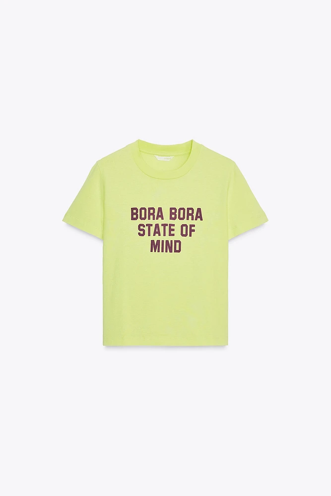 WASHED T-SHIRT WITH TEXT