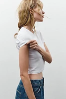 CROPPED STRETCH T-SHIRT