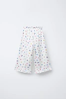 PANTALON JUPE-CULOTTE TEXTURÉ FLEURS