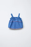 TOP À CARREAUX ONDULÉ CASA LAWA © X ZARA KIDS