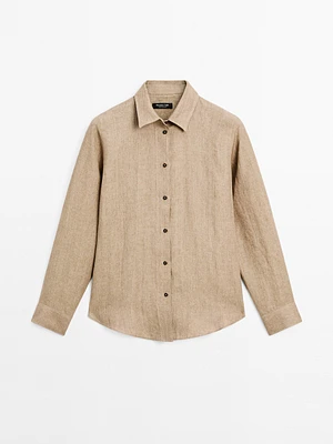 100% linen chambray shirt