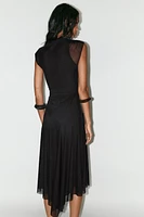 RUCHED TULLE DRESS